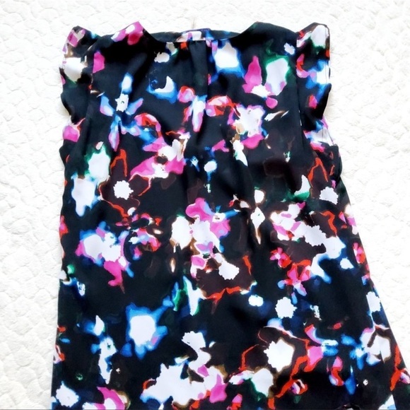 1. State floral mini dress v neck flutter sleeve - Picture 3 of 7